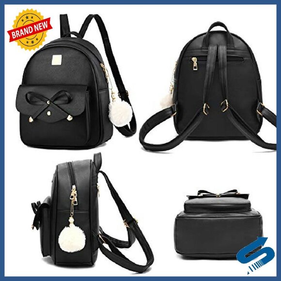 PU Leather Backpack with Adjustable Straps, Multiple Pockets, 10x4x12 main image 6